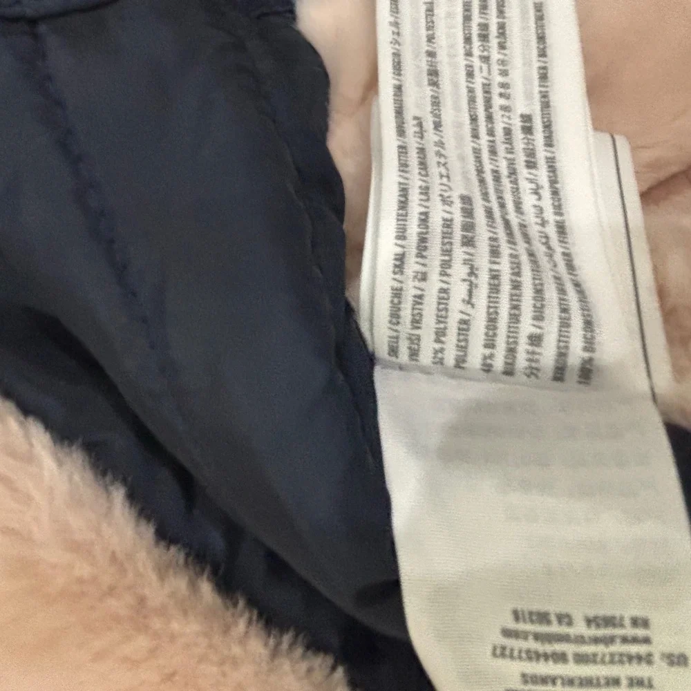 Abercrombie Kids‎ Girls Navy Blue Faux Fur Lined Parka Jacket Hooded 13/14